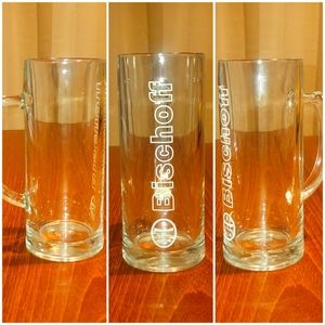 Vintage Bischoff Fine Beer Specialty Tall Glass with Handle